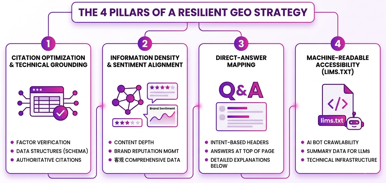 Generative Engine Optimization GEO strategy infographic